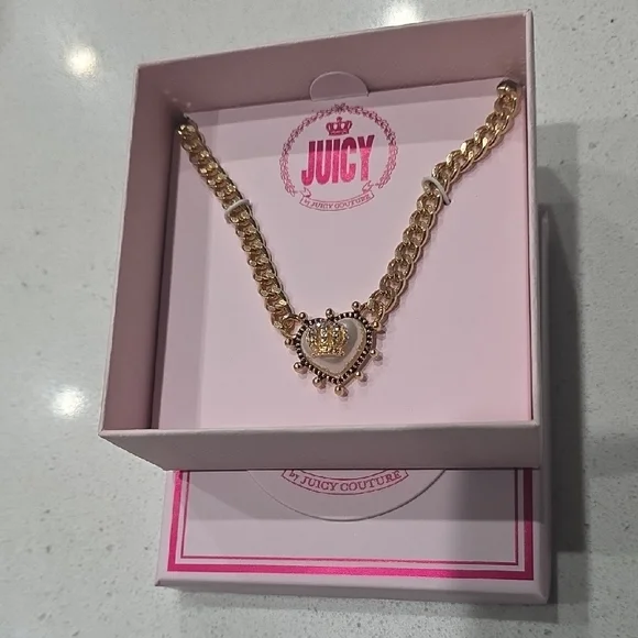 Juicy Couture Gold Heart Crown Necklace - Picture 6 of 9